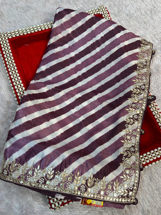 Tussar Lehriya Saree