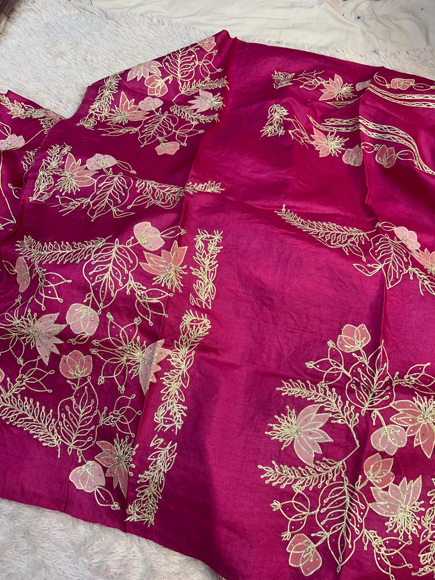 Rani Pink Kachi Gota Saree