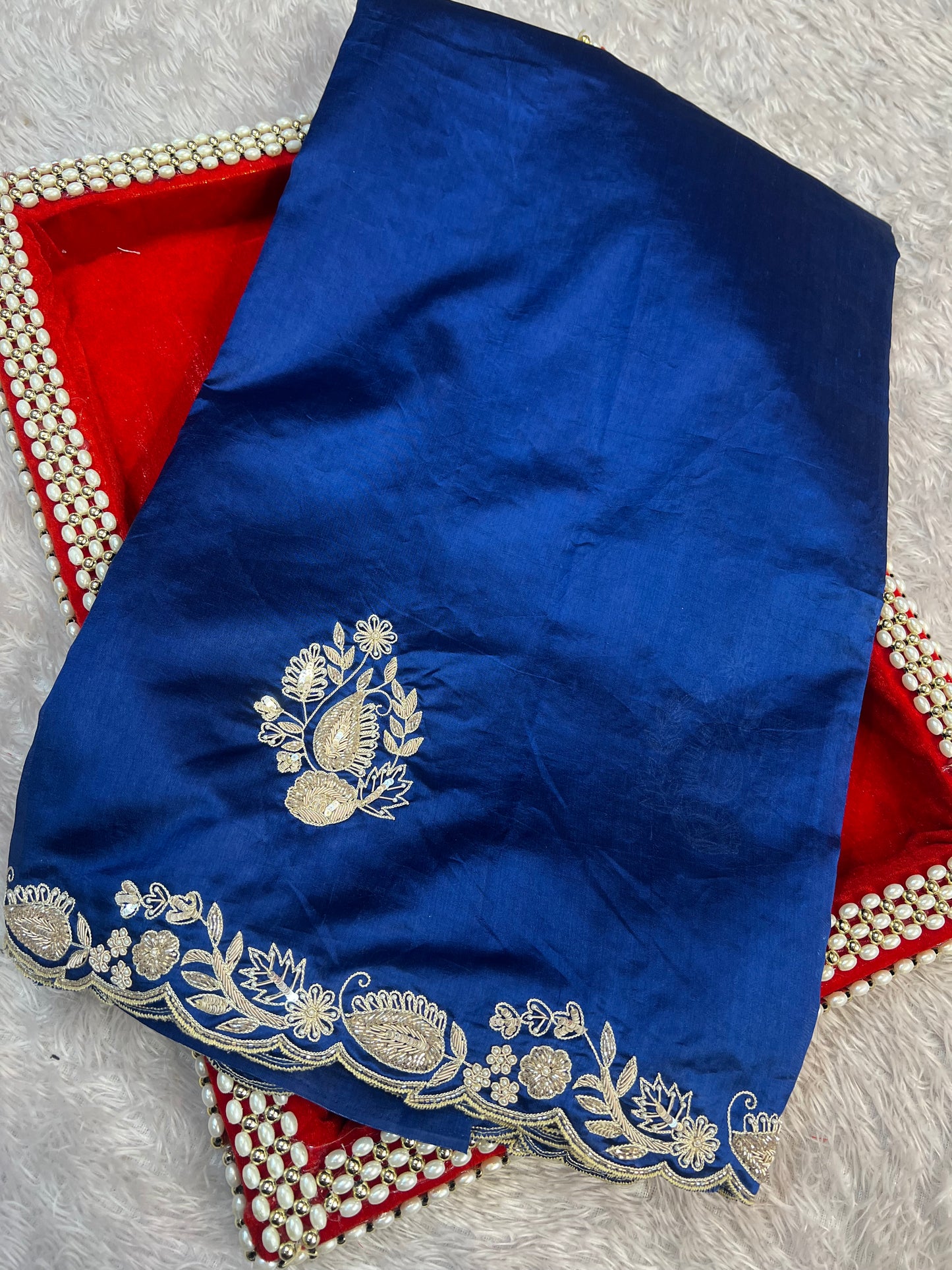 Bright Blue Heritage Saree