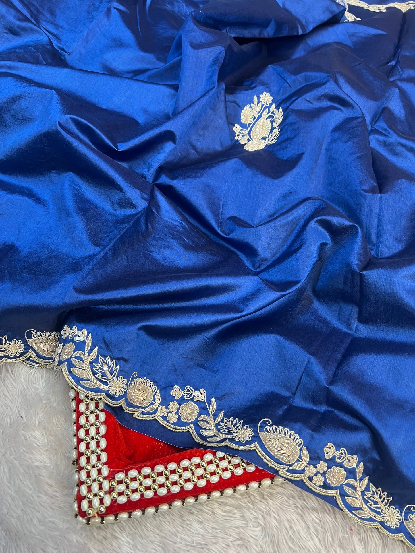 Bright Blue Heritage Saree