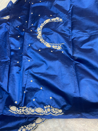 Bright Blue Heritage Saree