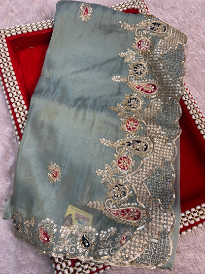 Vintage Work Saree