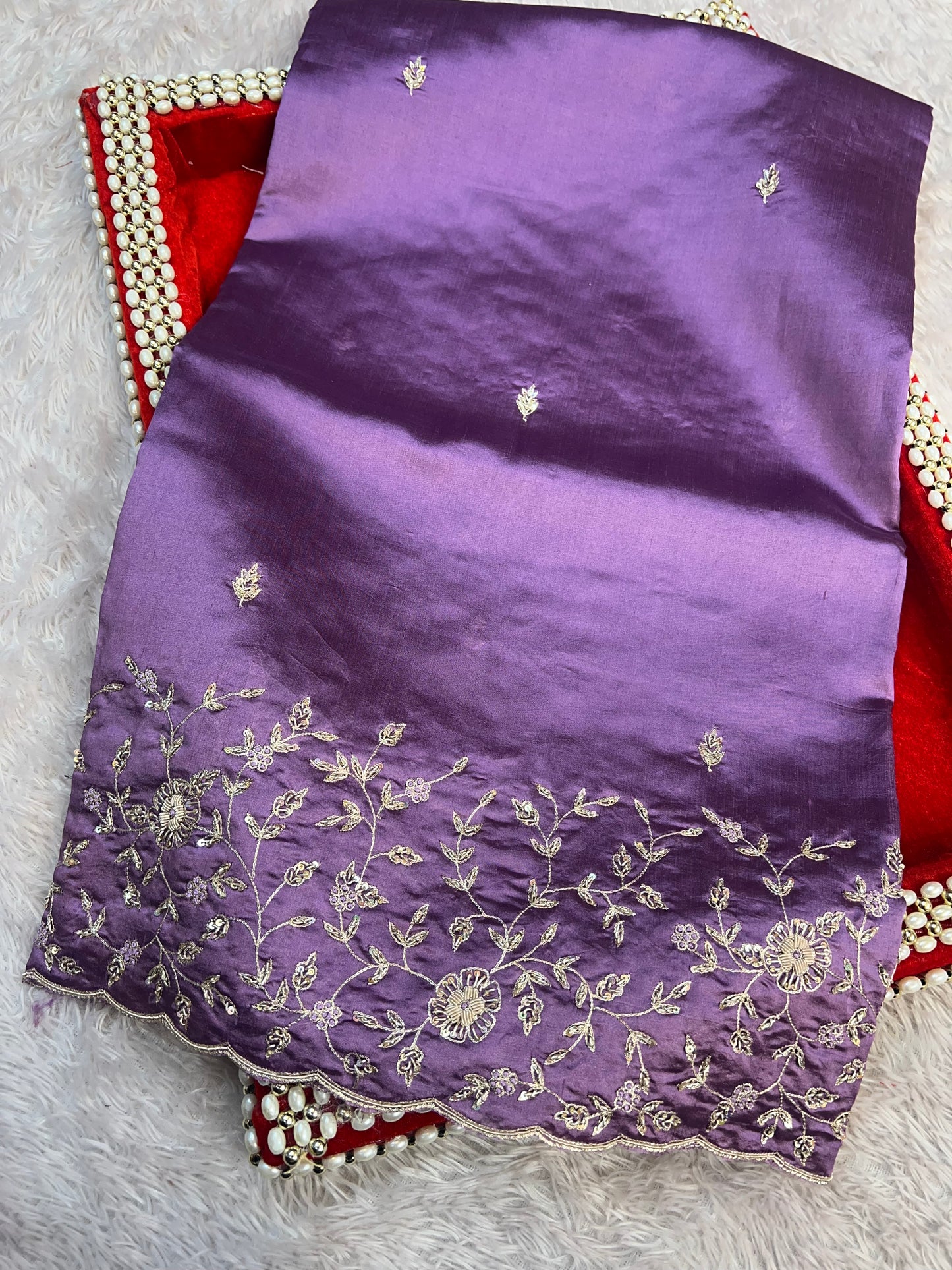 Lavender Zardosi Saree