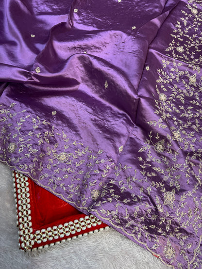 Lavender Zardosi Saree