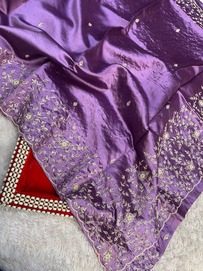 Lavender Zardosi Saree