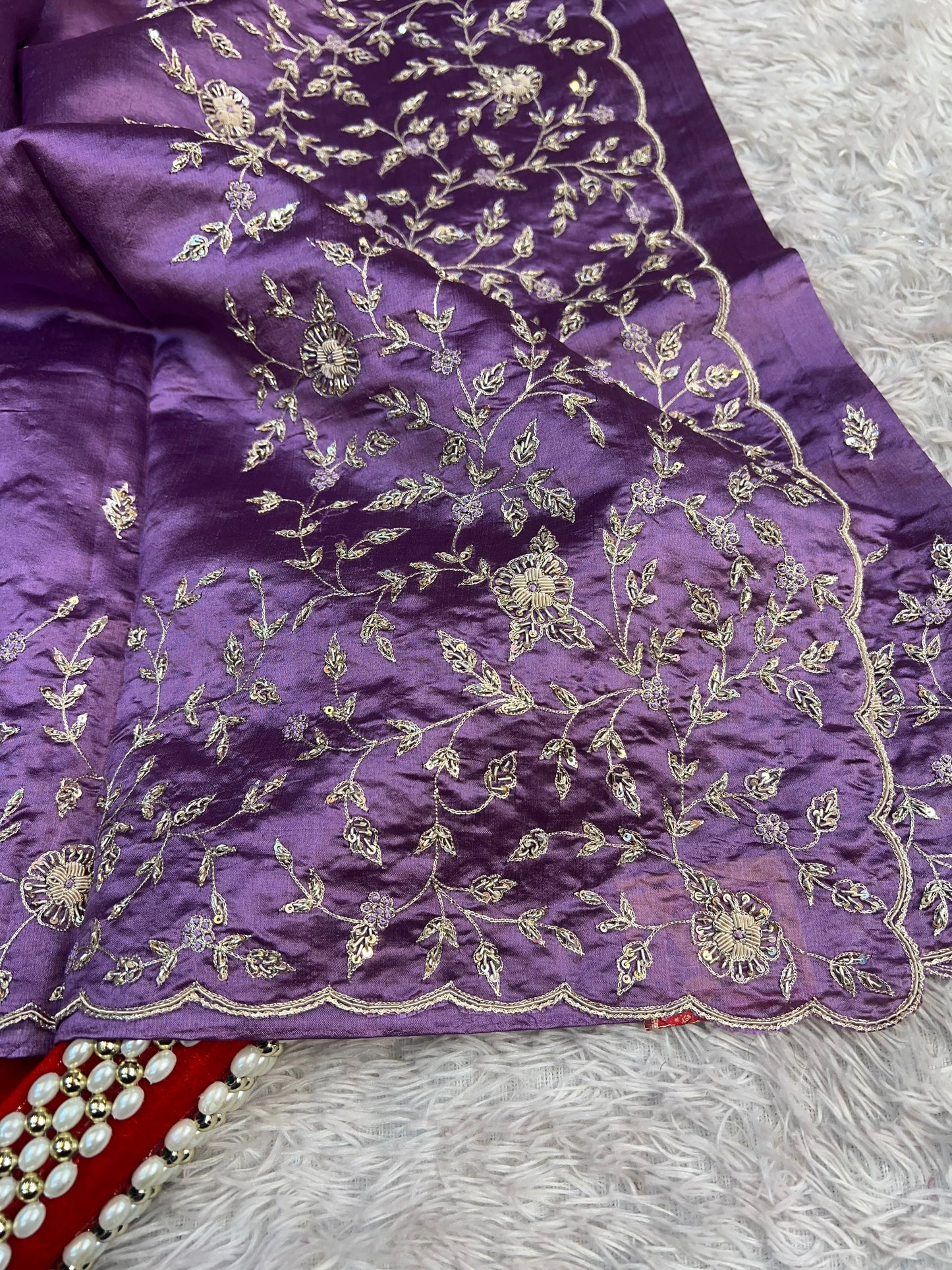 Lavender Zardosi Saree