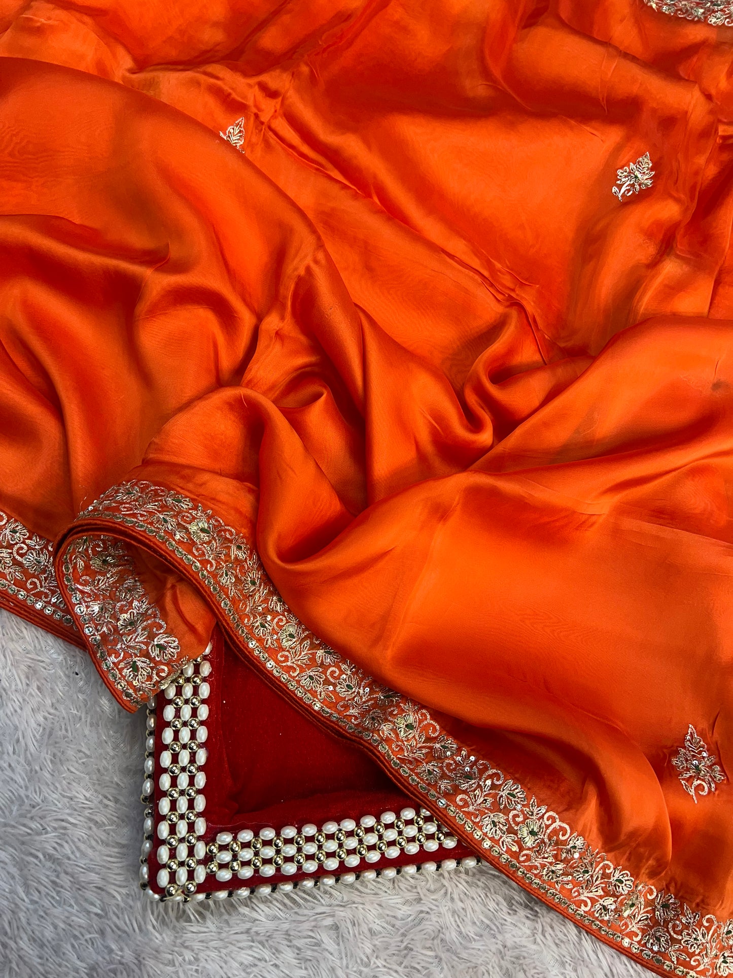 Rust Orange Vintage Saree