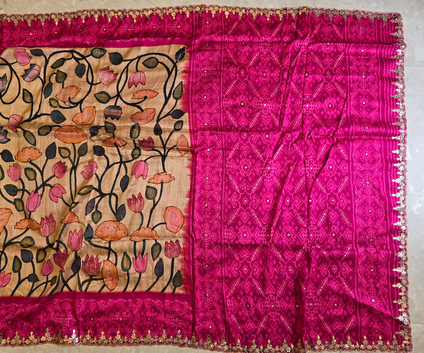 Kalamkaari x Patola Saree