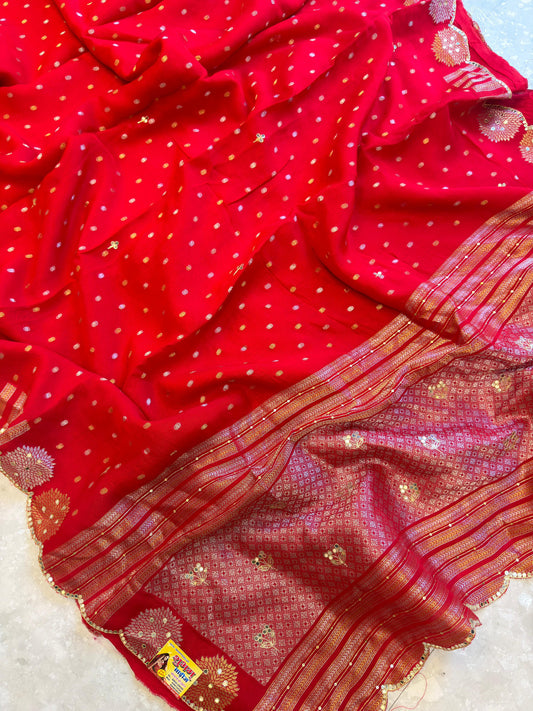Mirror Work Saree