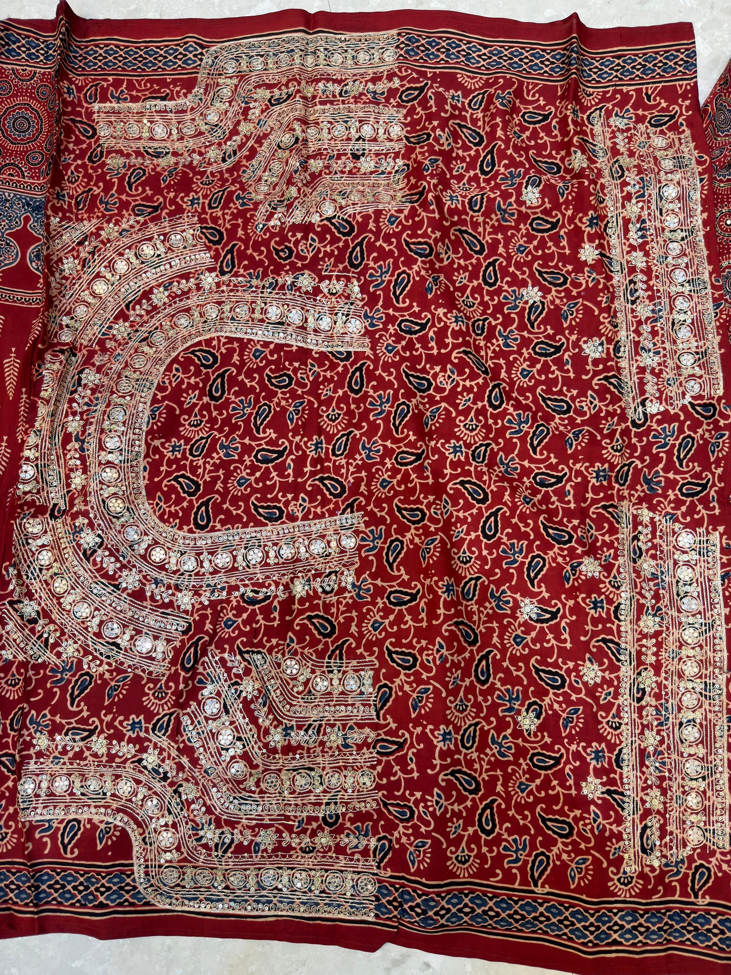 Pure Ajarakh With Heavy Blouse