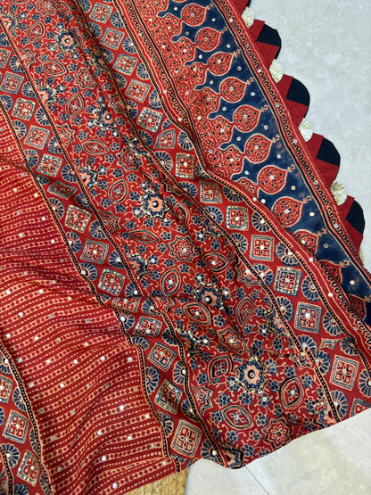 Pure Ajarakh With Heavy Blouse