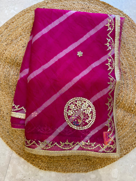 Organza Lehriya Saree