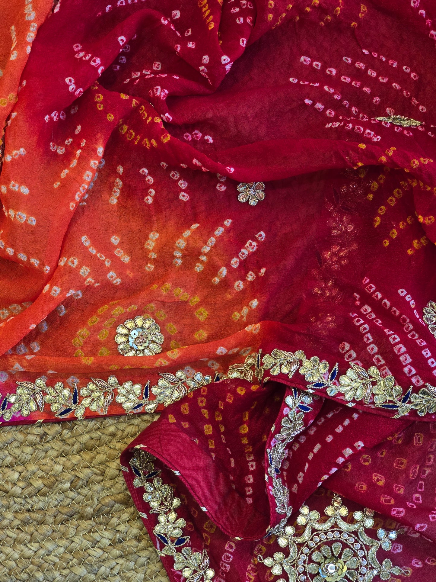 Multicolor Bandhani Saree