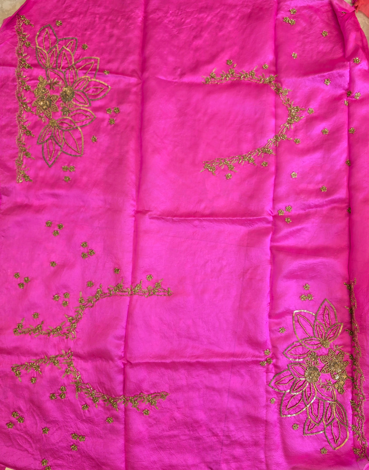 Pure Kora Entique Work Saree