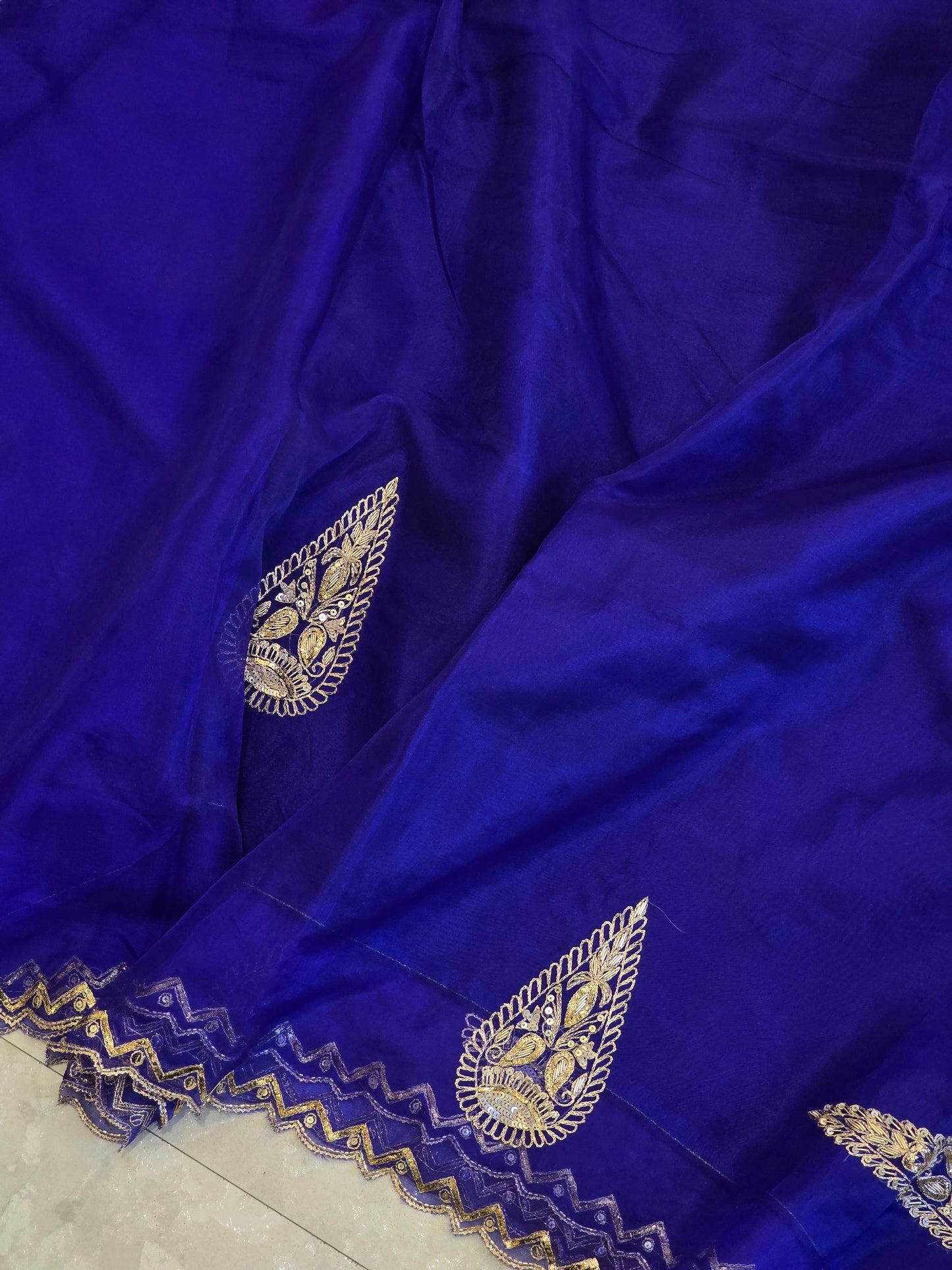Organza Vintage Hand Work Saree