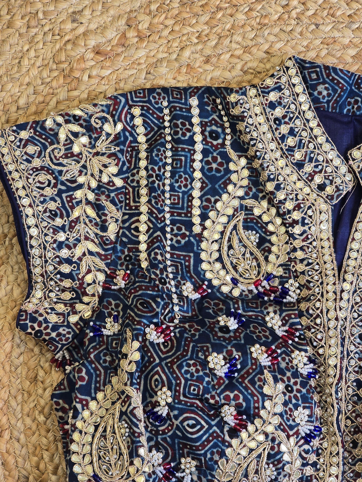 Designer Ajarakh Blouse Concept
