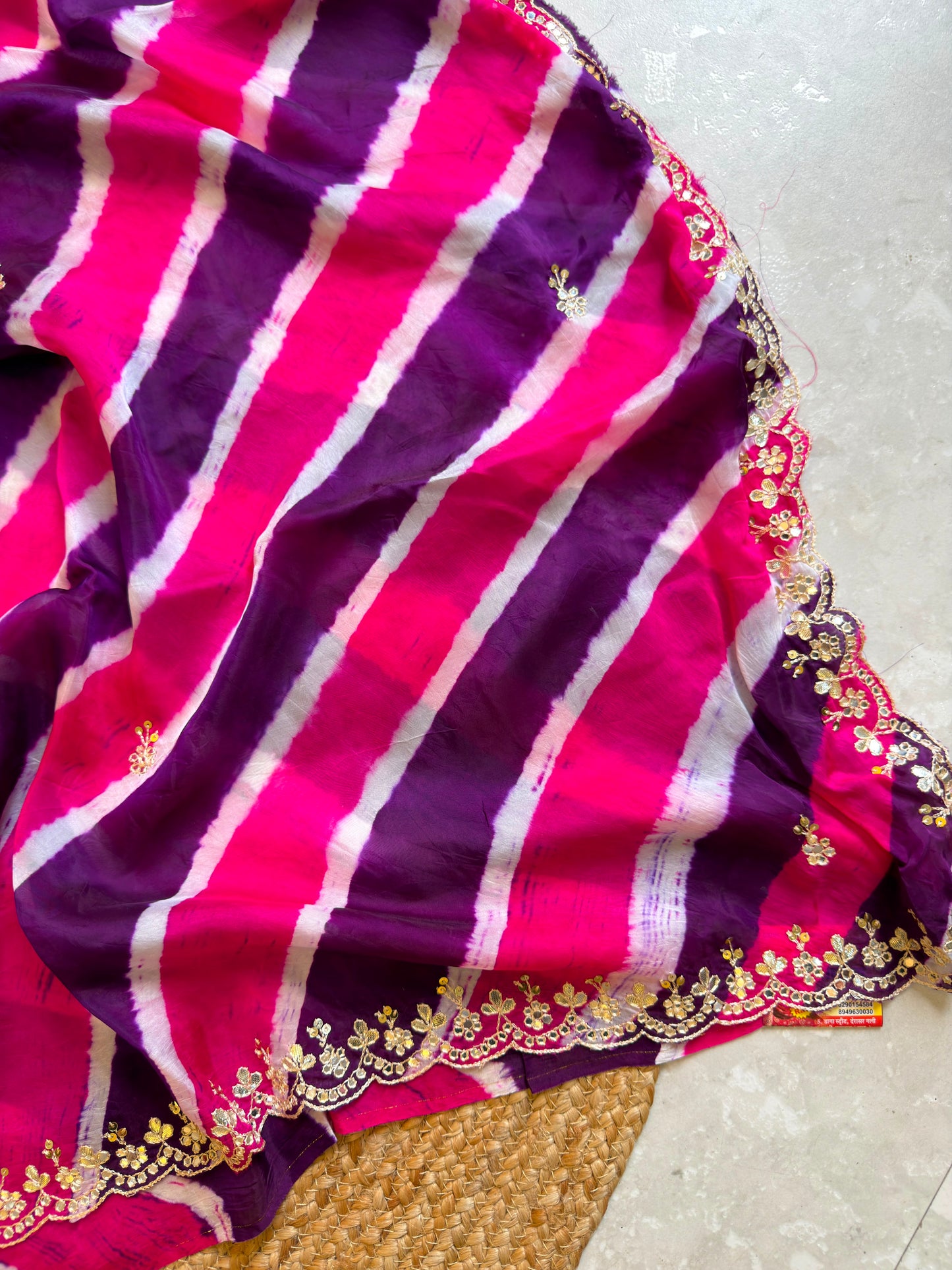 Lehriya Saree With Heavy Blouse