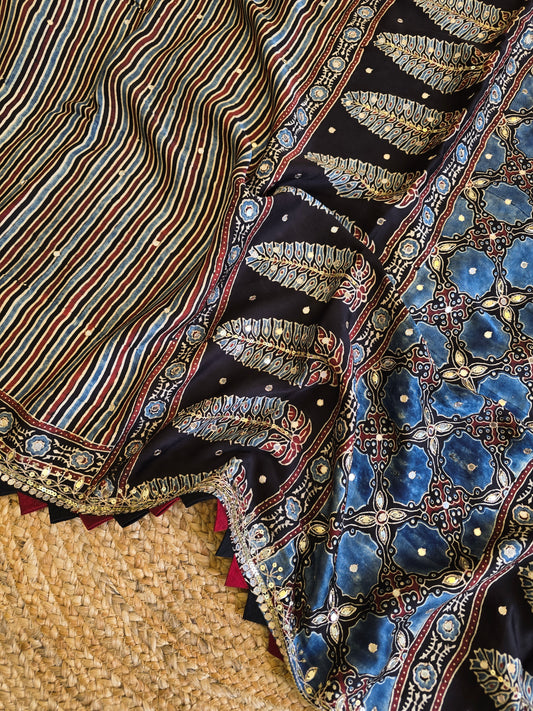 Pure Ajarakh Saree