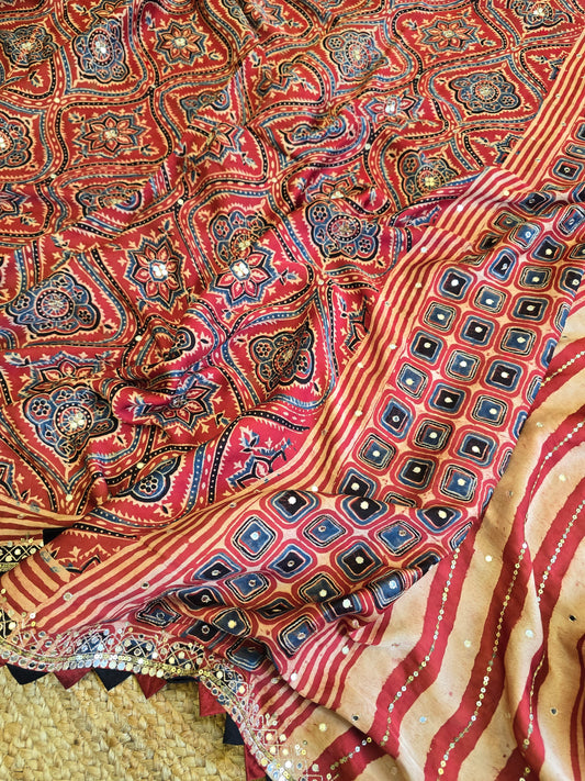 Pure Ajarakh Saree