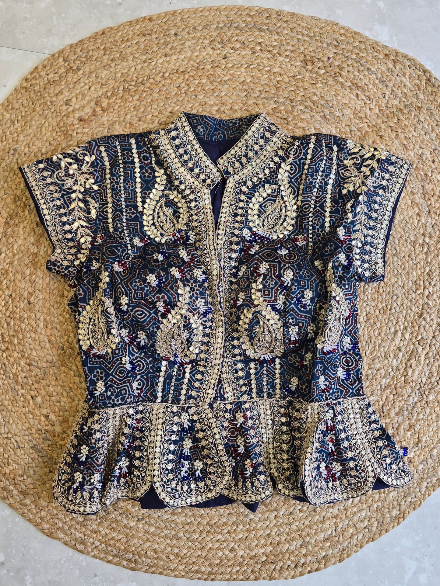 Designer Ajarakh Blouse Concept