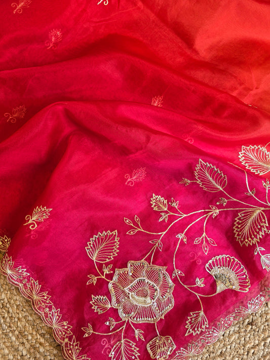 Vintage Work Saree