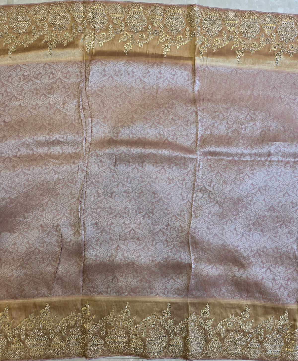Tissue Handwork Saree For Reception