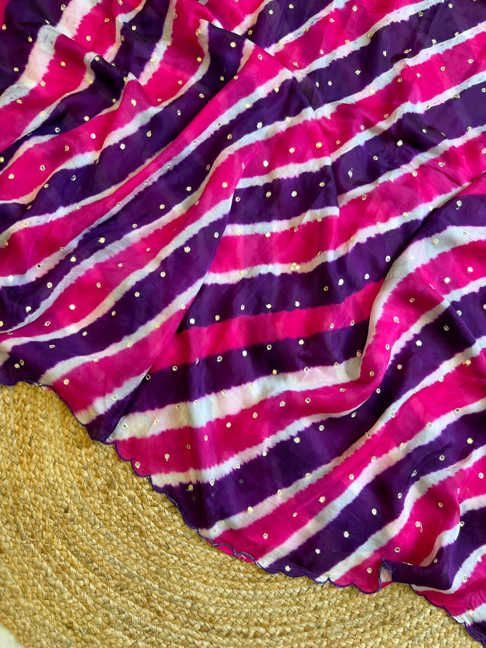 Lehriya Saree With Heavy Blouse