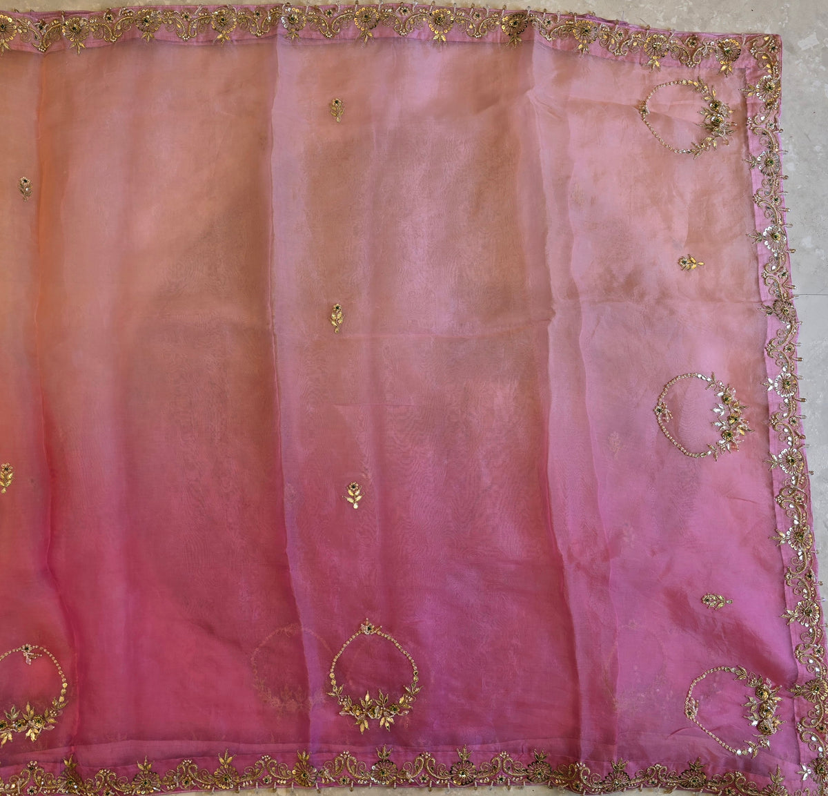 Pure Kora Silk Jewellery Work Saree