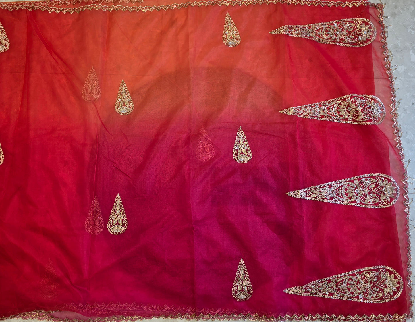 Organza Vintage Hand Work Saree