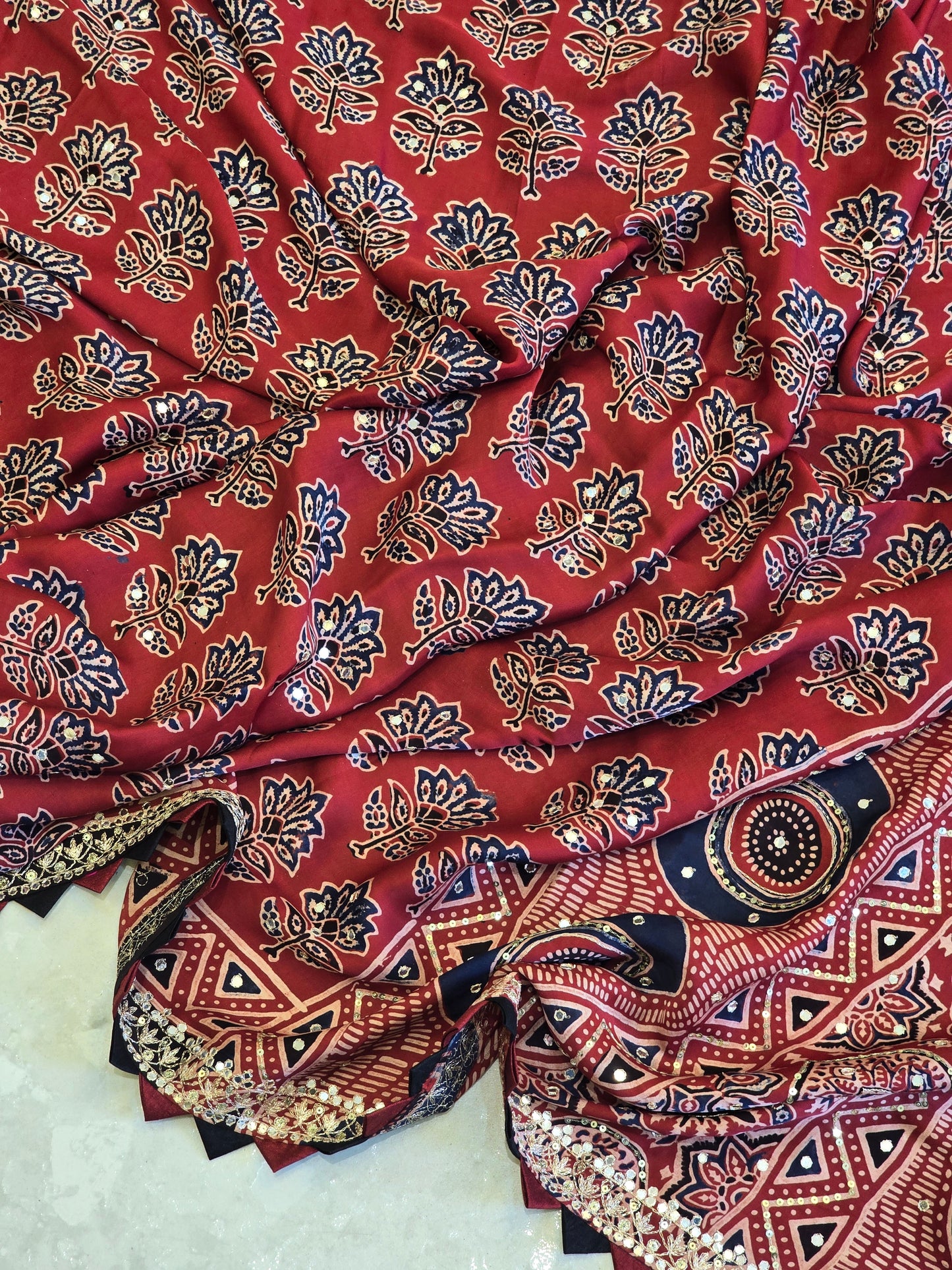 Pure Ajarakh Saree