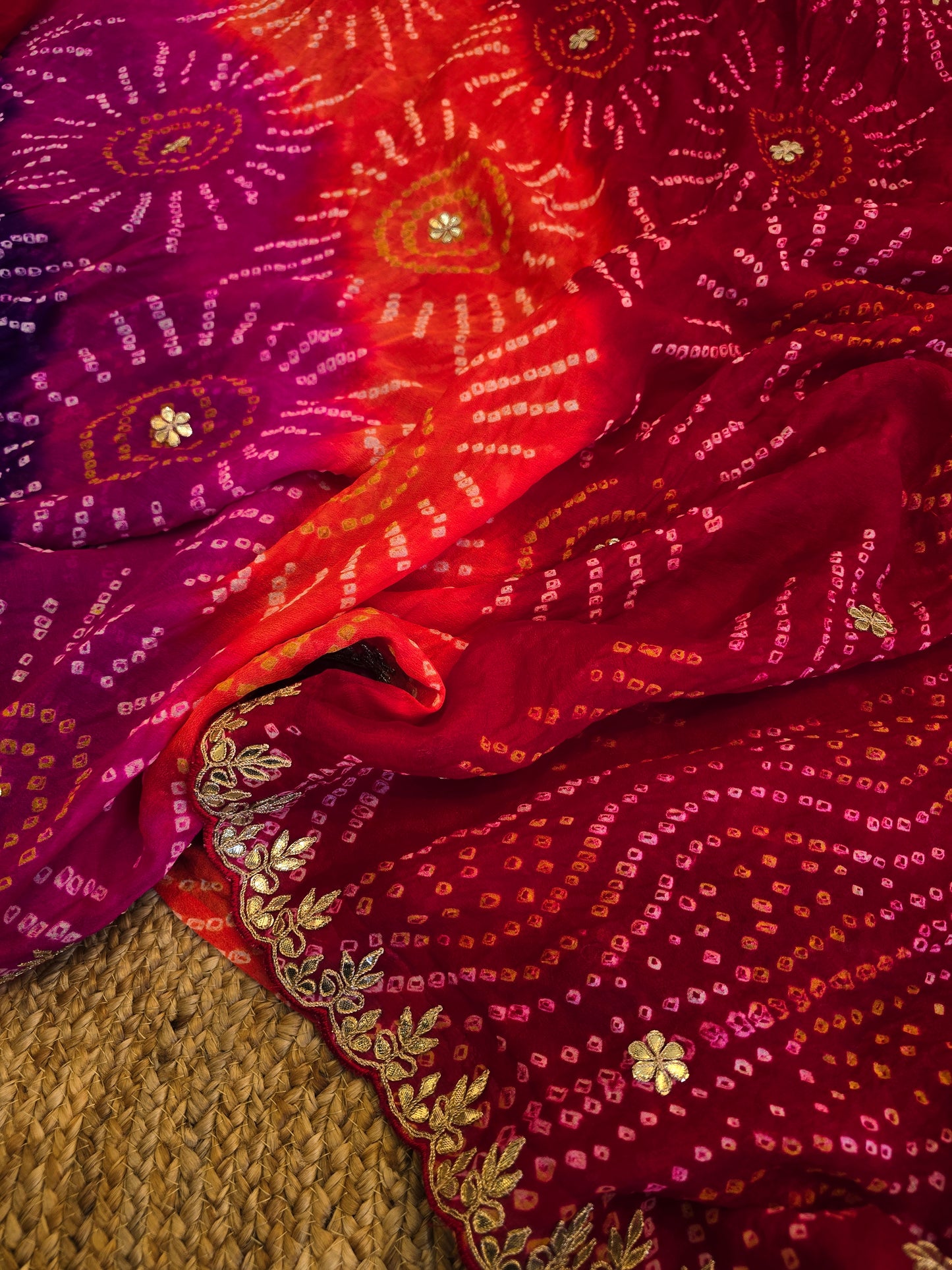 Multicolor Bandhani Saree