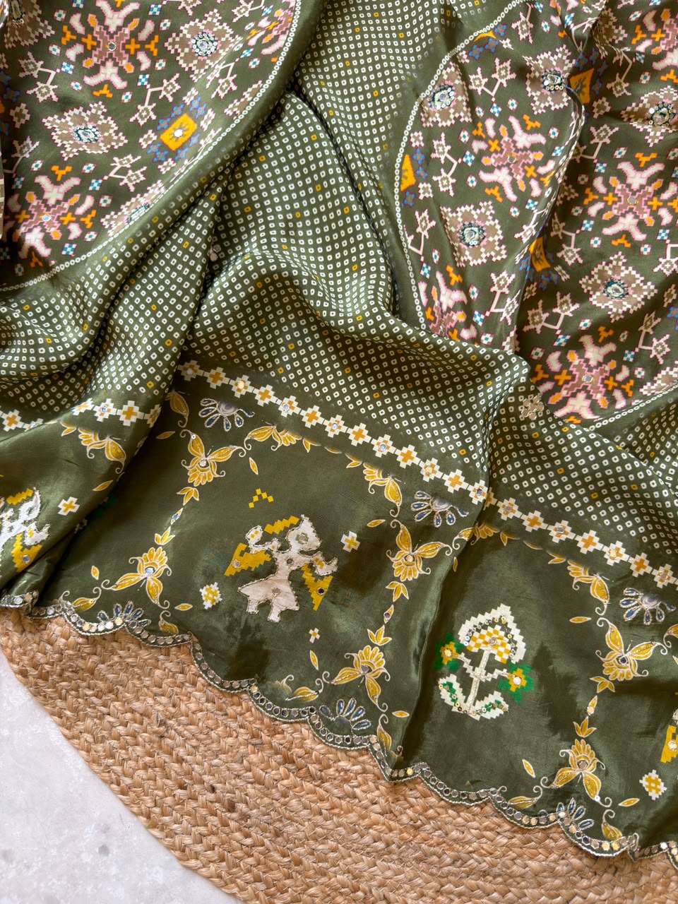Traditional Patola and Bandhani Saree