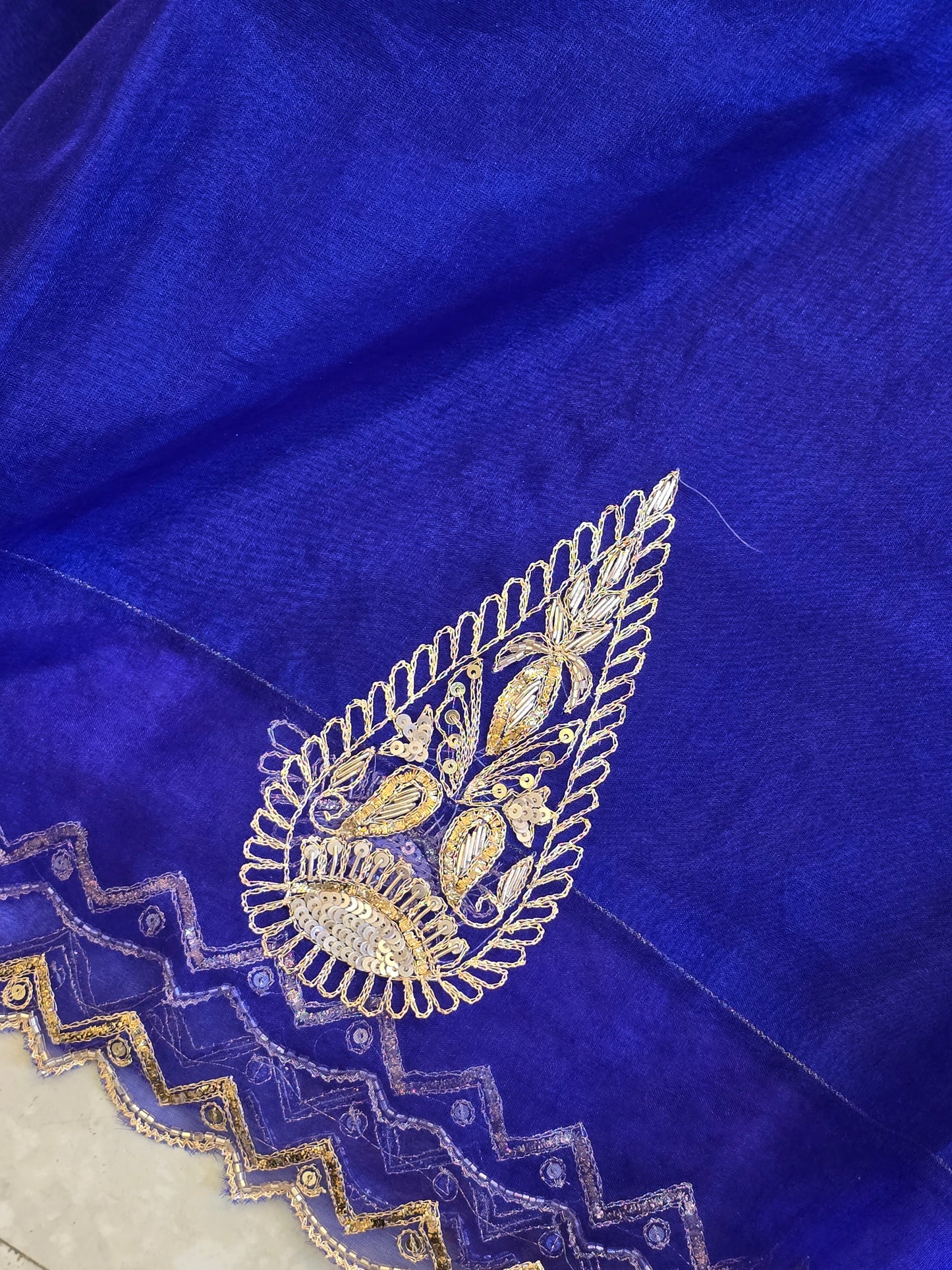 Organza Vintage Hand Work Saree