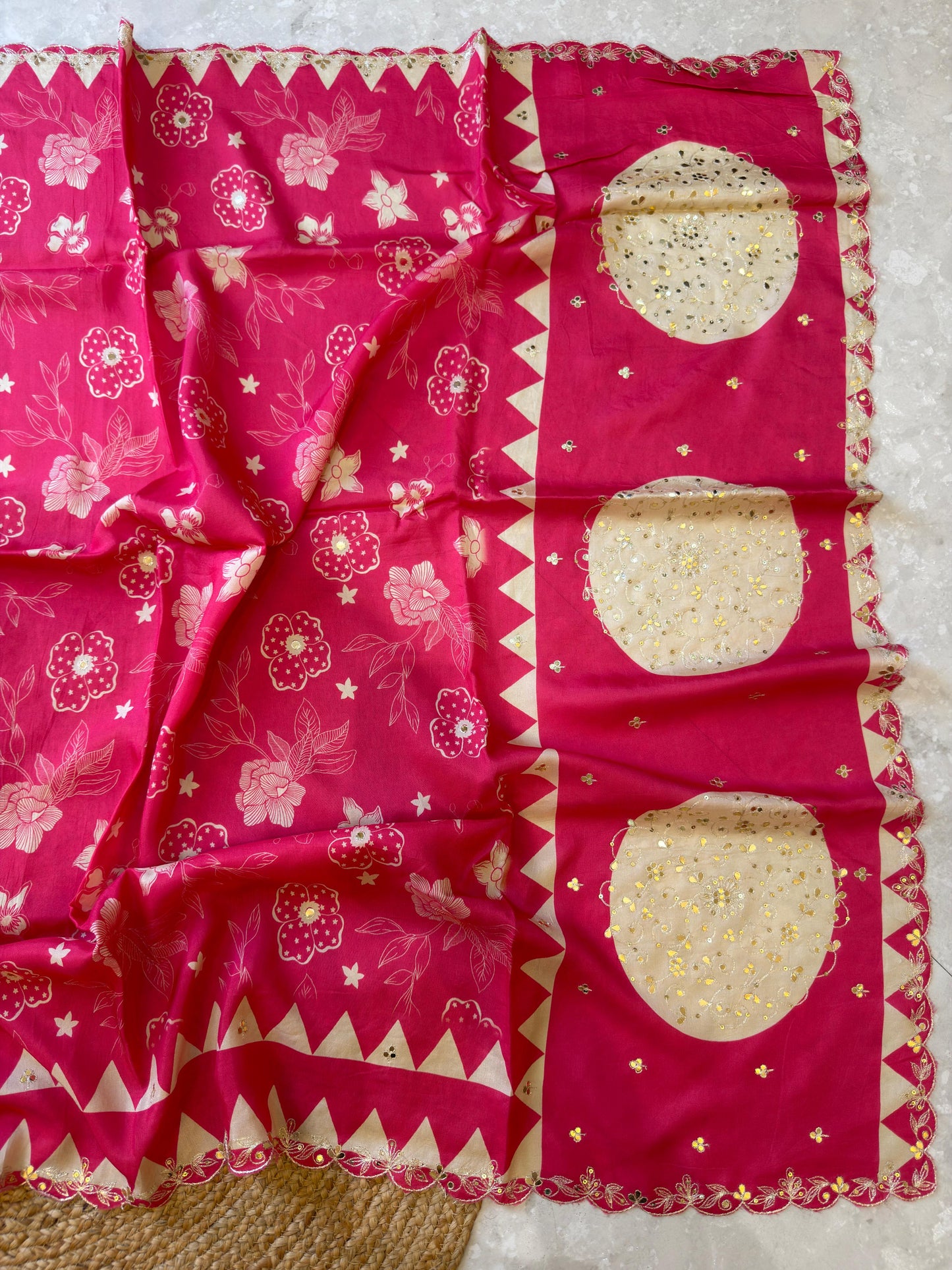 Floral Handwork Saree