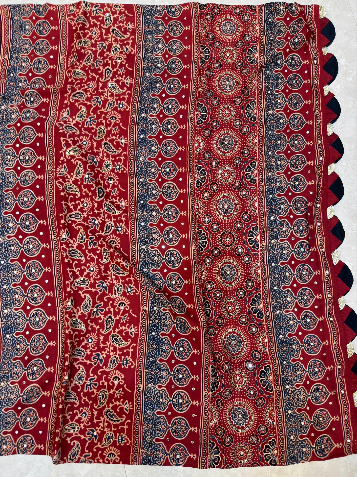 Pure Ajarakh With Heavy Blouse