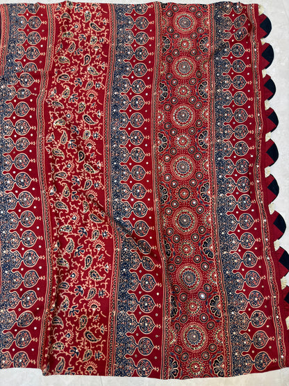 Pure Ajarakh With Heavy Blouse