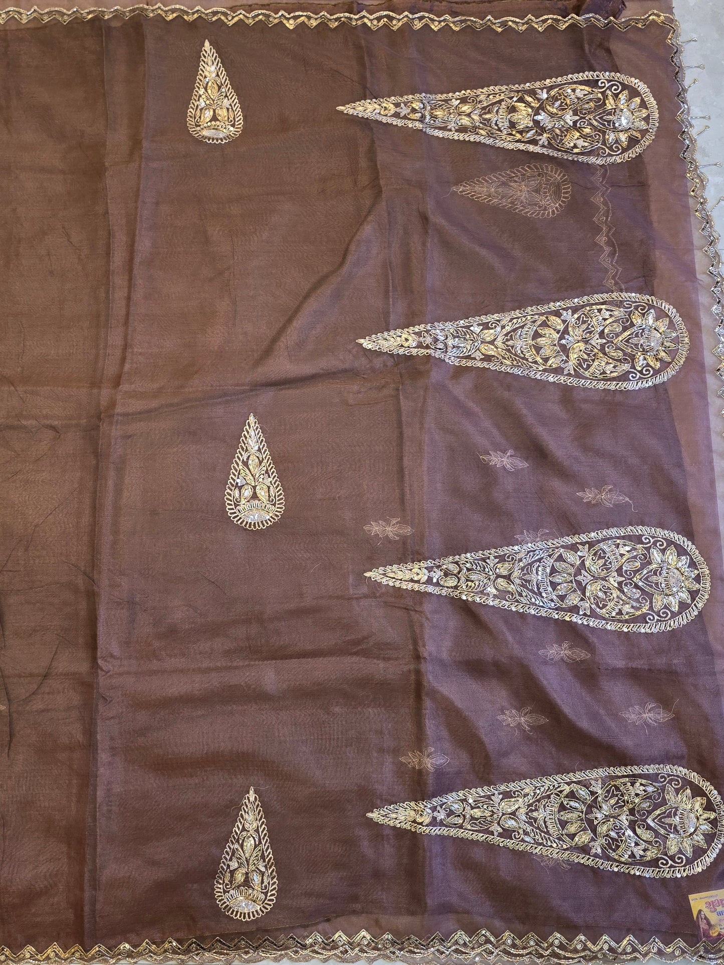 Organza Vintage Hand Work Saree