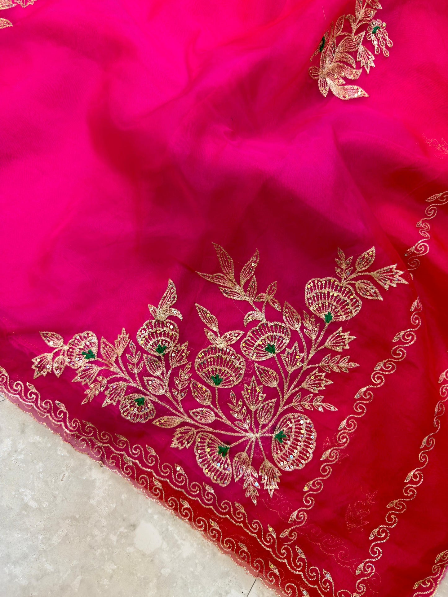 Multi Color Aari Work Saree