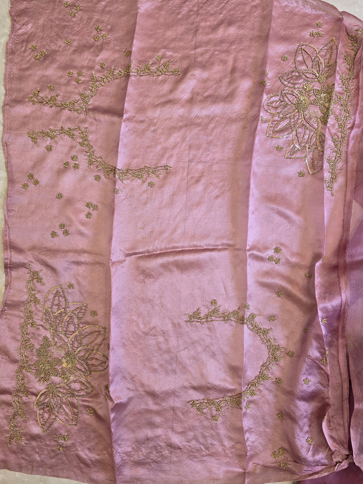 Pure Kora Entique Work Saree