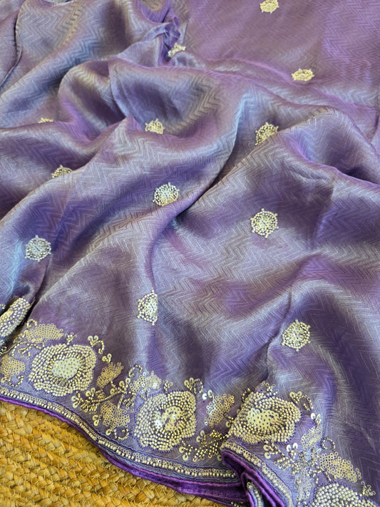 Tissue Work Saree