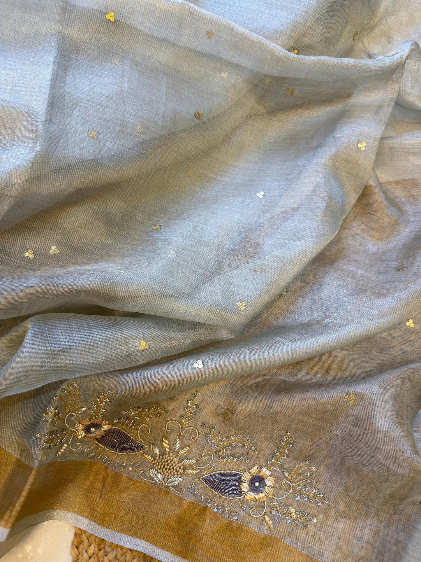 Pure Tissue Heavy Blouse Saree