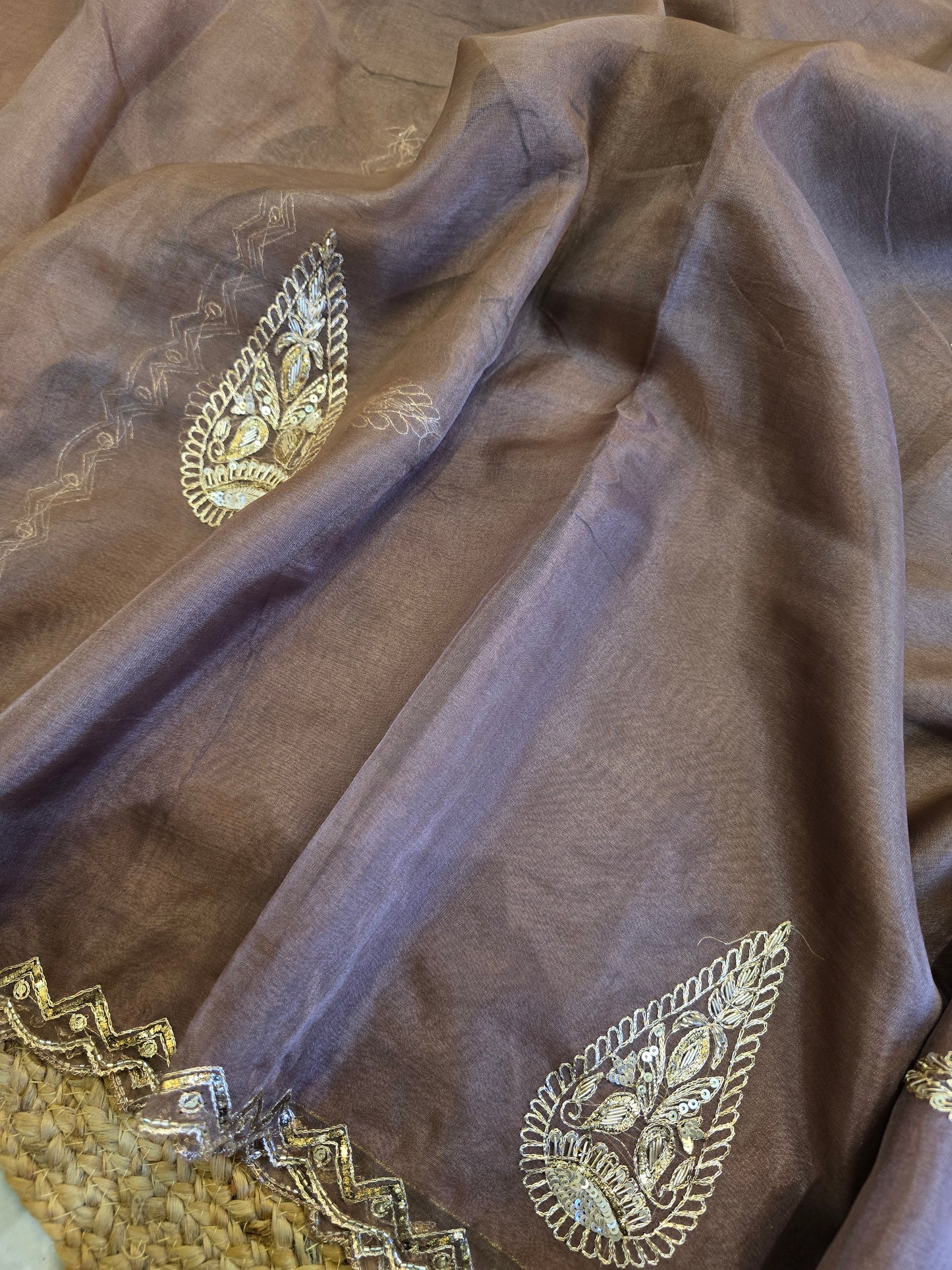 Organza Vintage Hand Work Saree