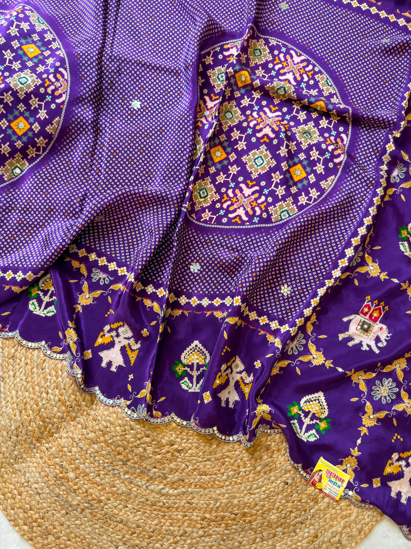 Traditional Patola And Bandhani Saree