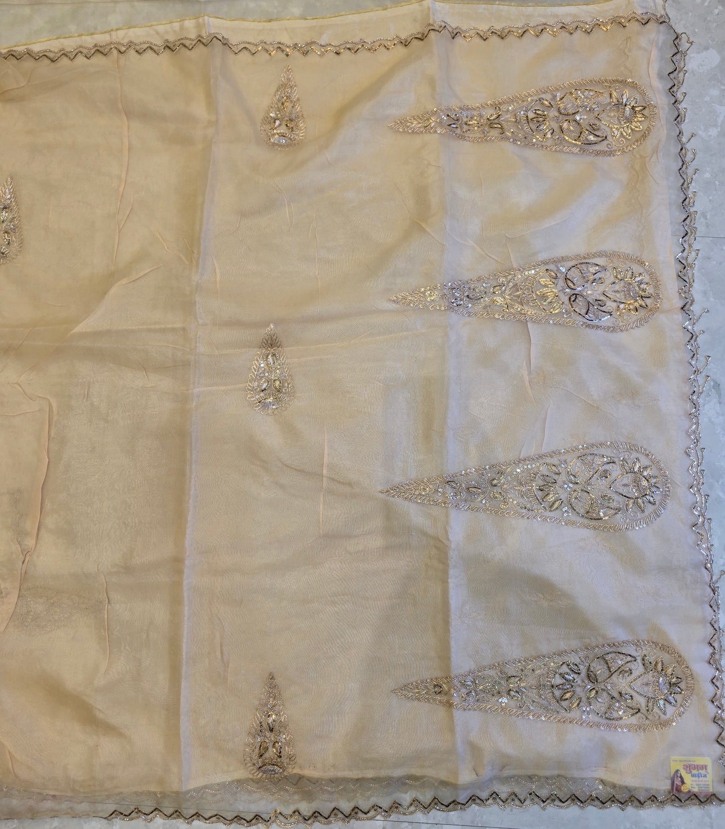 Organza Vintage Hand Work Saree