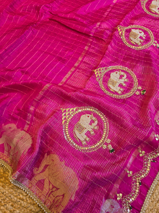 Elephant Motifs Saree