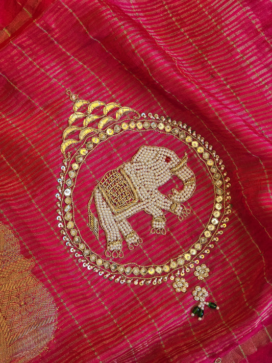 Elephant Motifs Saree