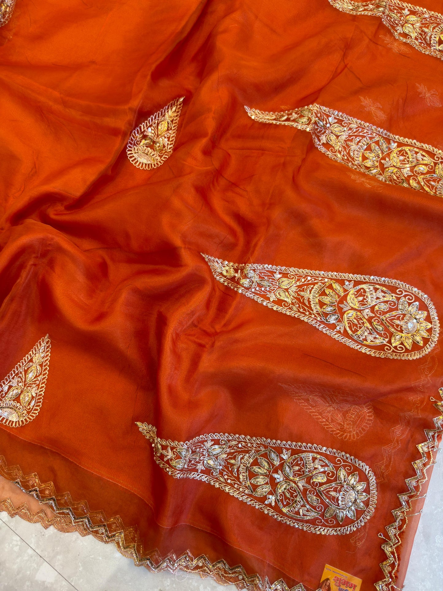 Organza Vintage Hand Work Saree