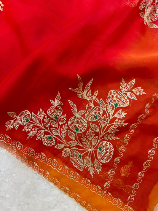 Multi Color Aari Work Saree