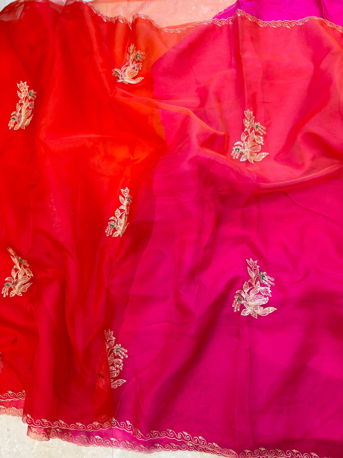 Multi Color Aari Work Saree