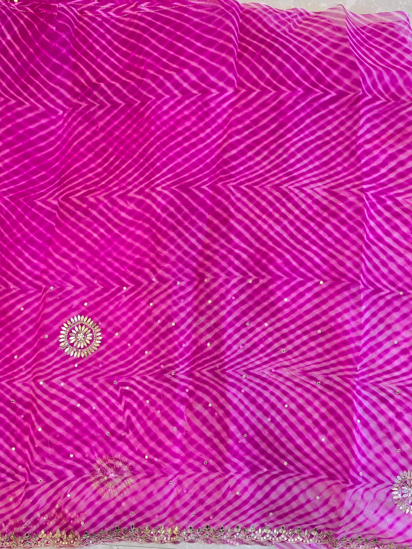 Pure Kora Silk Lehriya Saree